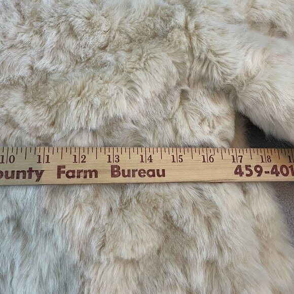 Zara Faux Fur Girls 13 14 Long Car Cream Coat Winter Outerwear Dressy - Picture 3 of 6